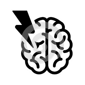 Brain, disease, epilepsia icon. Black vector graphics