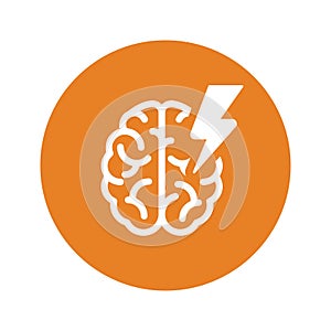 Brain, disease, epilepsia icon. Orange color vector EPS photo