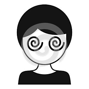 Brain dizziness icon simple vector. Spiral sick adult