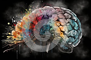 Brain Doodle Graffiti Sketch illustration Colorful Creative Logic Human Mind Painting Skull Mindset Drawing Abstract Thinking