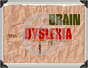 Brain dyslexia grunge vintage