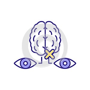 Brain eye nerves RGB color icon