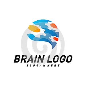 Brain with Gear, Creative mind with Mechanic, learning and design icons. People symbols. Colorful Icon