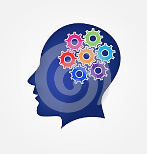 Brain gear head vector