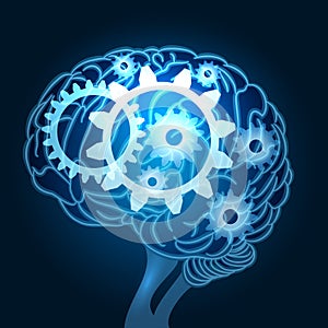 Brain with Gears Illustration