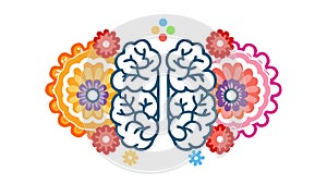 Brain Gears Innovation, Creative Thought Process Vector, vector design Generative AI
