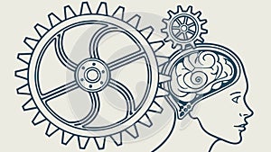 Brain Gears Mechanism Vector for Thought Process and Ideas, vector design Generative AI