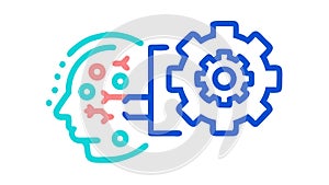 Brain with gears, symbolizing intelligence, innovation, or AI. vector design Generative AI