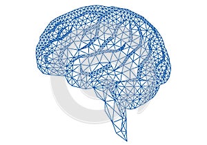 Brain with geometric pattern, vector