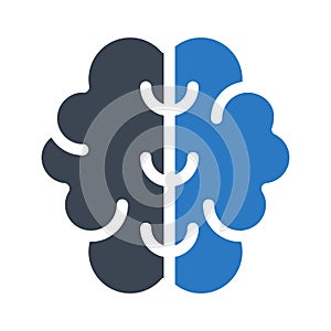 Brain glyph colour vector icon