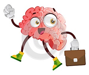 Brain is going to work, illustration, vector