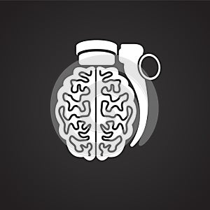 Brain grenade on Black Background
