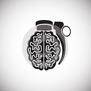 Brain grenade on White Background