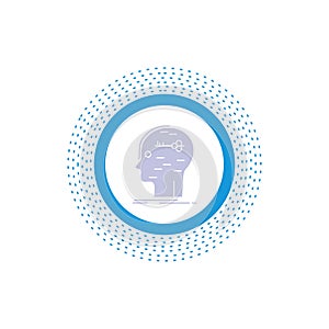 brain, hack, hacking, key, mind Glyph Icon. Vector isolated illustration