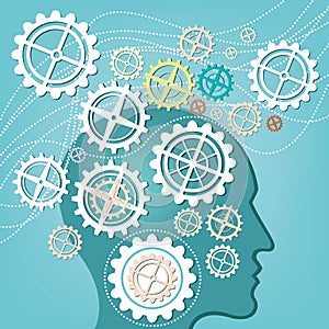 Brain of head and gear concept