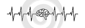 Brain Heartbeat, neurology neuro nurse vector.