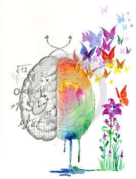 Mozog hemisféry umelecké diela 