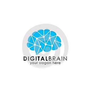 brain hub logo design. brain connection logo. digital brain vector