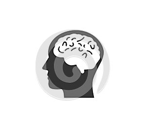 Brain, human head icon. Vector illustration.