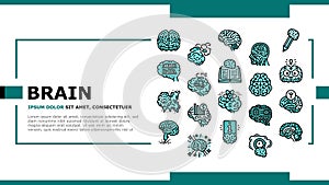 brain human mind head idea landing header vector