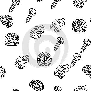 brain human mind head idea vector seamless pattern