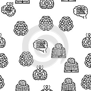 brain human mind head idea vector seamless pattern