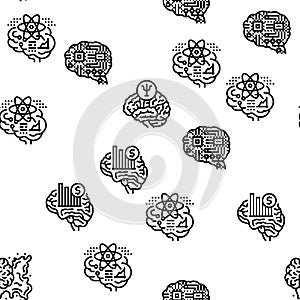 brain human mind head idea vector seamless pattern
