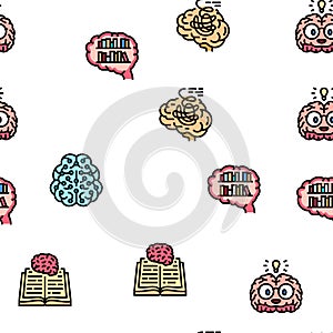 brain human mind head idea vector seamless pattern