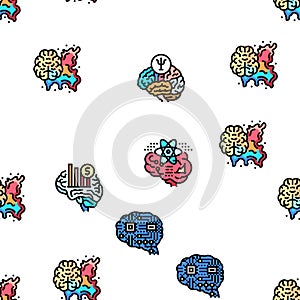 brain human mind head idea vector seamless pattern