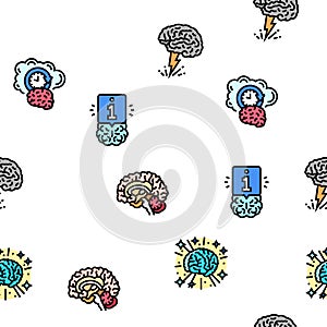 brain human mind head idea vector seamless pattern
