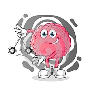 brain hypnotizing cartoon. cartoon mascot vector