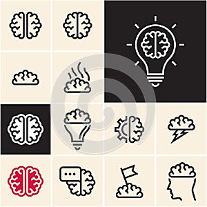 Brain icon. Brainstorm idea.