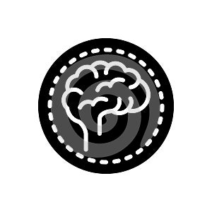 Black solid icon for Brain, brainwash and mind photo