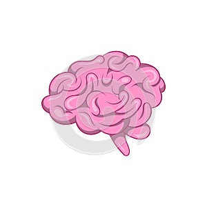Brain icon, cartoon style