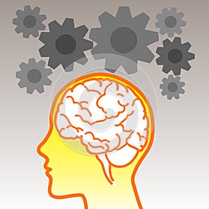 Brain icon with gears