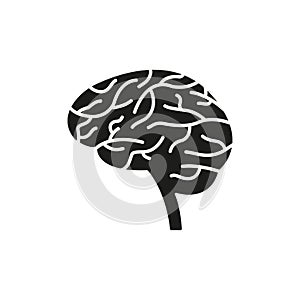Brain icon. Human mind sign. Side view. Vector illustration.