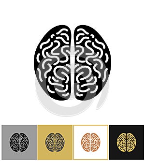 Brain icon, intelligence sign