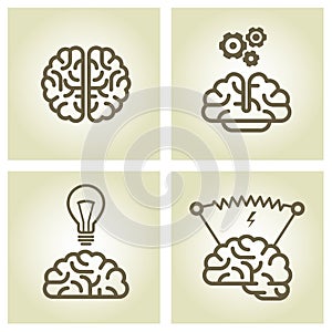 Brain icon - invention and inspiration symbols