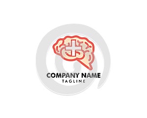 Brain icon logo design vector illustration
