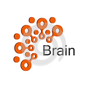 Brain icon silhouette design vector template. Think idea concept. Stock illustration