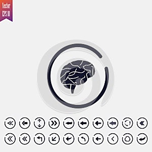 brain icon, vector illustration. flat icon. arrow