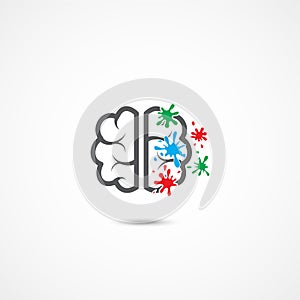 Brain icon on white