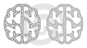 Brain Icons - Vector Triangular Mesh