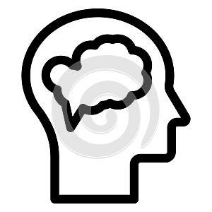 Brain idea, brainstorming  Line vector icon which can easily modify or edit