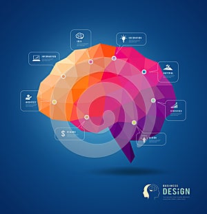 Brain idea geometric info graphics design