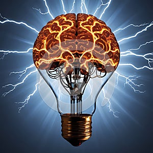 Brain Illumination in a Light Bulb AI Generated