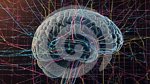 brain Illustration with Colorful Animative Design photo