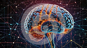 brain Illustration with Colorful Animative Design photo