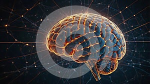 brain Illustration with Colorful Animative Design photo