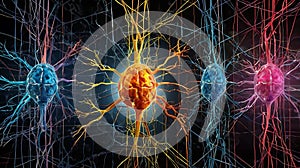 brain Illustration with Colorful Animative Design photo